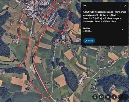 1_CENTER Vinogradniška pot - Mariborska cesta (pešpot) - Žinkovič - Obrat - Stopnice Trije Kralji - Kocbekova pot - Slovenska ulica - Jurčičeva ulica